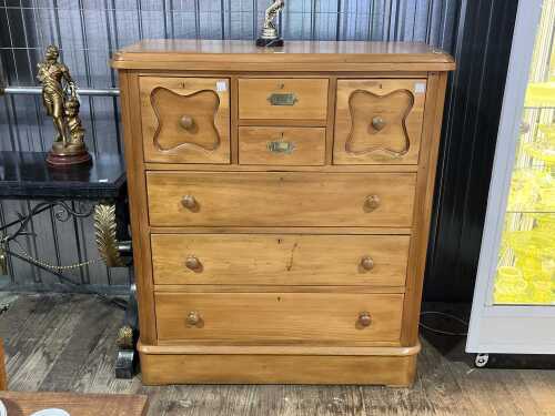 Victorian kauri pine chest of seven drawers