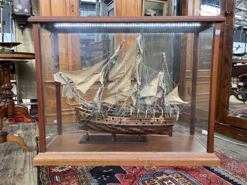 Model of a three masted sailing ship