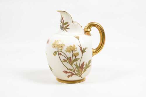 Victorian Royal Worcester porcelain flat back jug