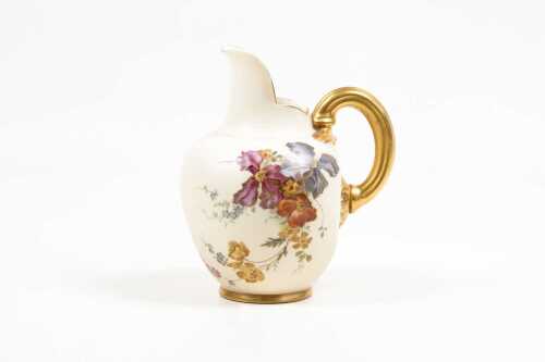 Victorian Royal Worcester porcelain flat back jug, 1895