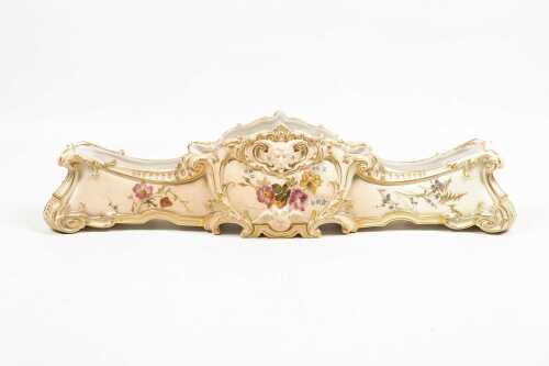 Victorian Royal Worcester blushware porcelain flower trough, 1895