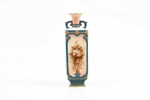 Antique Hadley's Worcester twin handled porcelain vase