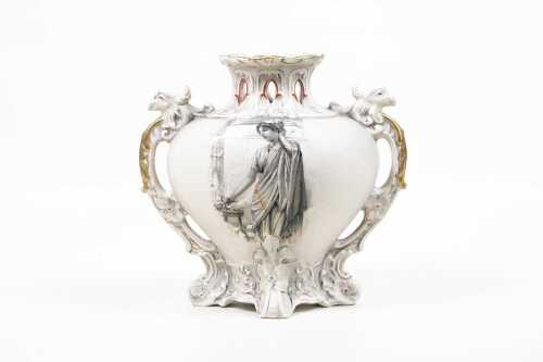 Royal Dux twin handled porcelain vase