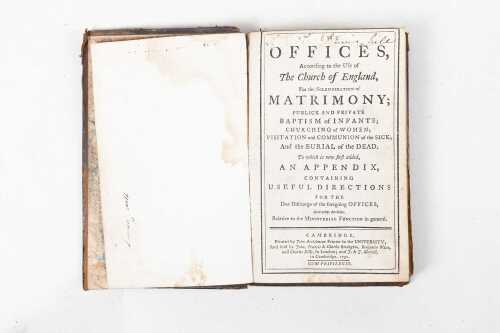 Antique panelled calfbound 'The Offices, According to The Church of England, For the Solemnization of Matrimony', 1791