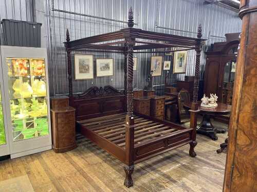 Victorian style mahogany four poster bed