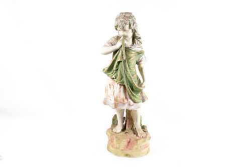 Antique Amphora bisque ceramic girl figure
