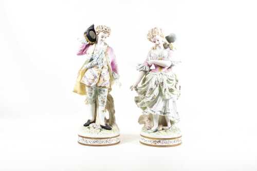 Pair of German bisque porcelain figures