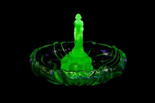 Art Deco uranium glass centrepiece bowl