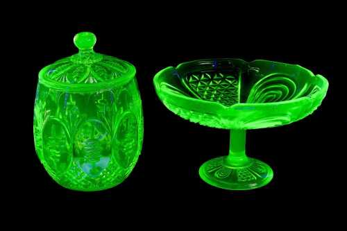 Two uranium glass pieces