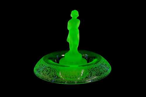 Art Deco uranium glass centrepiece bowl