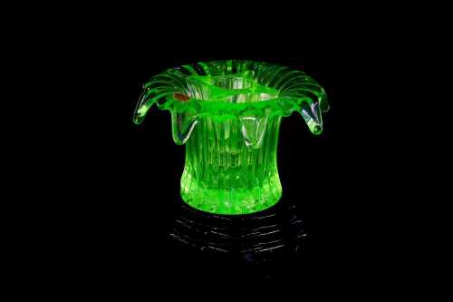 Art Deco Tyneside green uranium glass vase