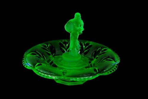 Art Deco uranium glass centrepiece bowl