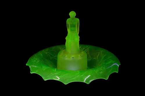 Art Deco uranium glass centrepiece bowl