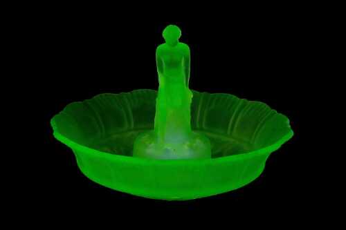 Art Deco uranium glass centrepiece bowl