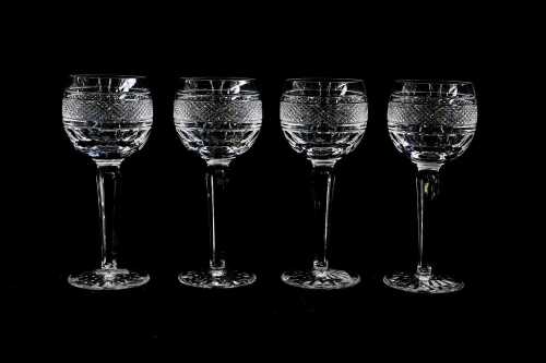 Set of four Waterford Crystal hock glasses