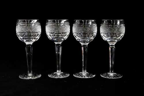 Set of four Waterford Crystal hock glasses