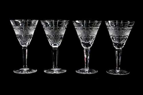 Set of four Waterford Crystal 'Rossmore' claret glasses