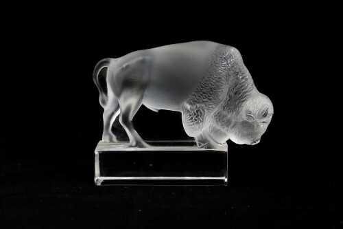 Lalique France crystal Bison figure