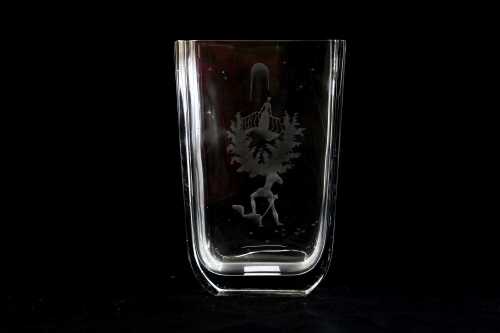 Nils Landberg for Orrefors, Romeo and Juliet crystal vase