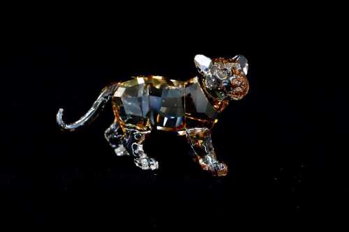 Swarovski Crystal Tiger Cub Sitting figure from 'The Endangered Wildlife' series