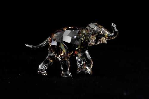 Swarovski Crystal Young Elephant figure in light sand