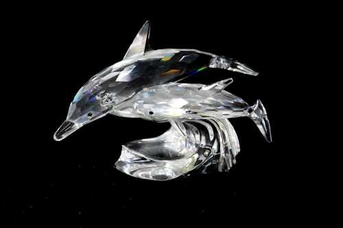 Swarovski 1990 Annual Edition 'Lead me' Dolphins crystal figure