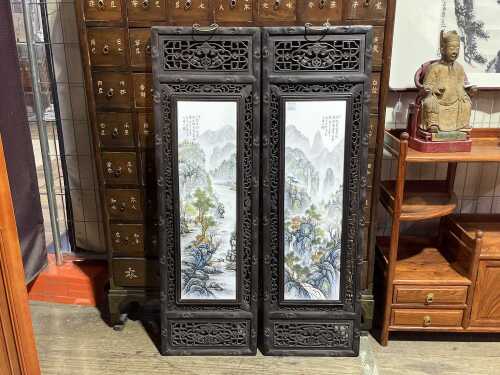 After Wang Yeting (Chinese), pair of panels