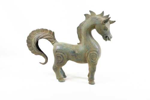 Oriental cast bronze horse figure