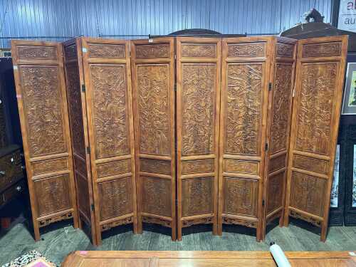 Chinese eight panel timber screen