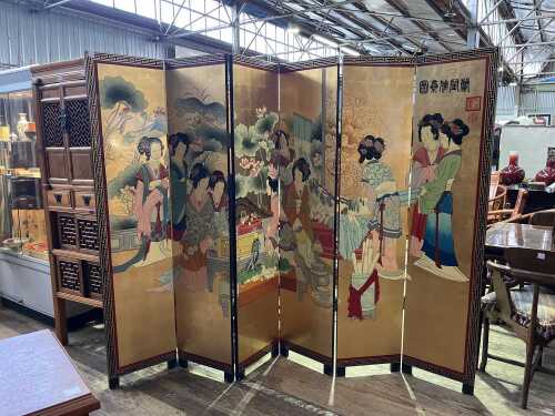 Chinese six panel screen