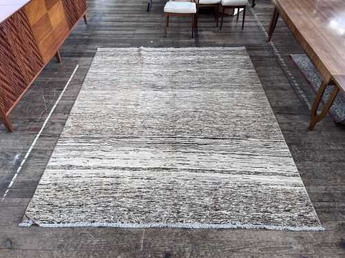 Afghan Chobi Brindle hand knotted wool and cotton rug