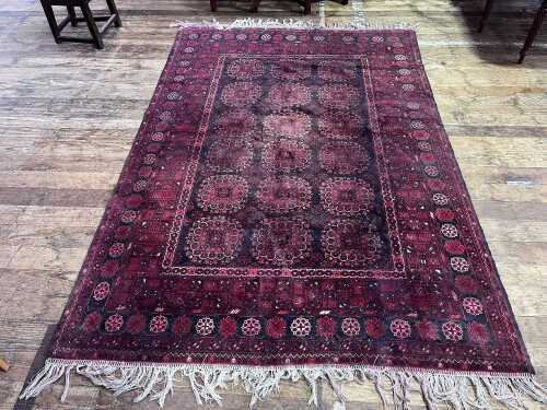 Afghan elephant foot wool rug