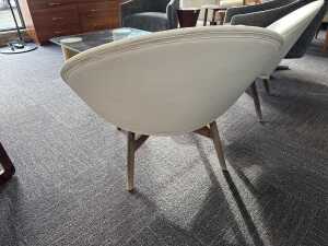 Pair of Gloster Dansk White Leather Tub Chairs - 2