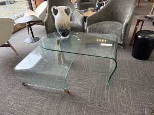 Two-Tier Curved Glass Coffee Table