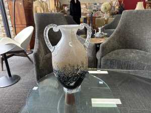 Valletta twin-handled brown, blue and cream glass vase