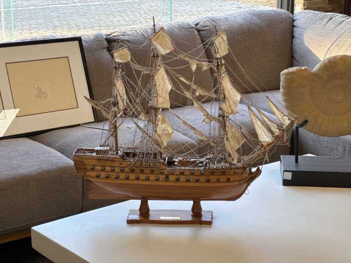 Timber model of the 'Superbe' sailing boat