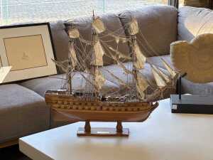 Timber model of the 'Superbe' sailing boat