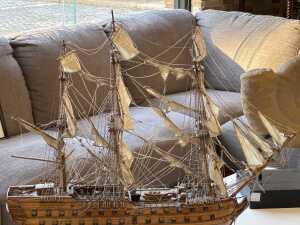 Timber model of the 'Superbe' sailing boat - 2