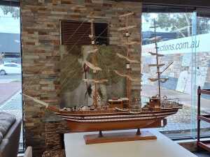 Scale model of the Italian Navy tall ship Amerigo Vespucci
