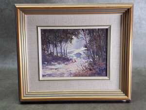 Richard Chamerski (1951-2022), The Clearing, Mt Macedon. Oil painting on board