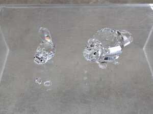 Swarovski Crystal Mother and Baby Beaver figures - 2