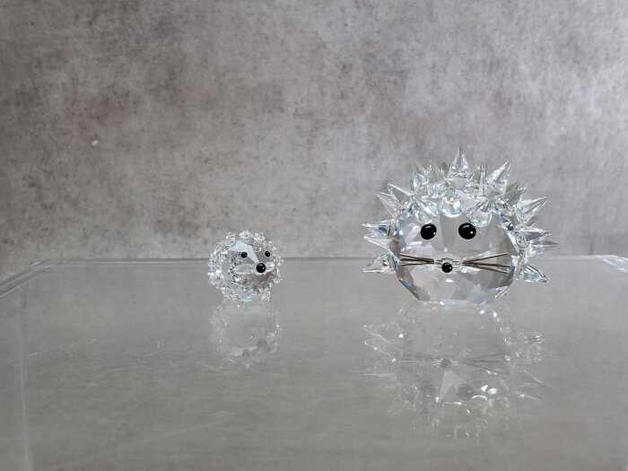 Two Swarovski Crystal Hedgehog figures