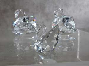 Three Swarovski Crystal Beauties of the Lake swan figures - 2