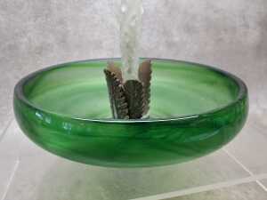 Green glass single trumpet epergne - 2