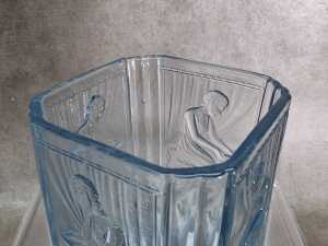 Sowerby 'Pandora's Box' blue glass biscuit barrel. - 3