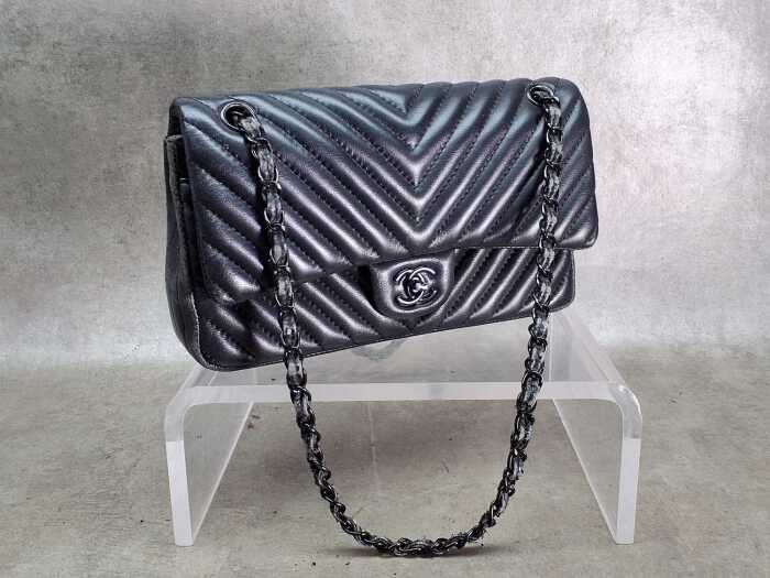 Designer-style black handbag