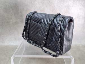 Designer-style black handbag - 2