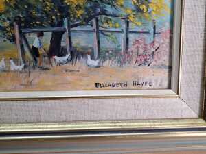 Elizabeth Hayes, Golden Wattle. Oil painting on board - 3