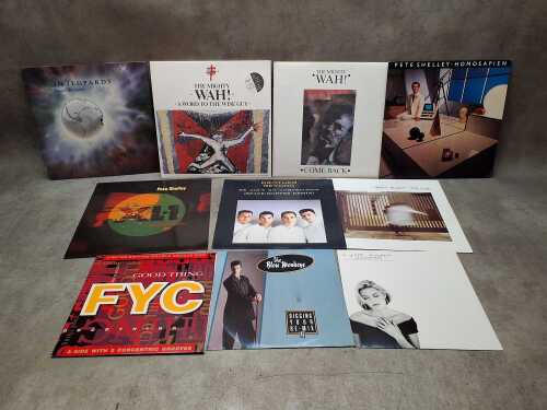 Vinyl records, including 12" and 10" singles