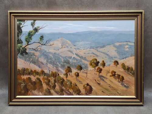 K Boucher, Junction Hill Near Yea, 1984. Oil painting on board